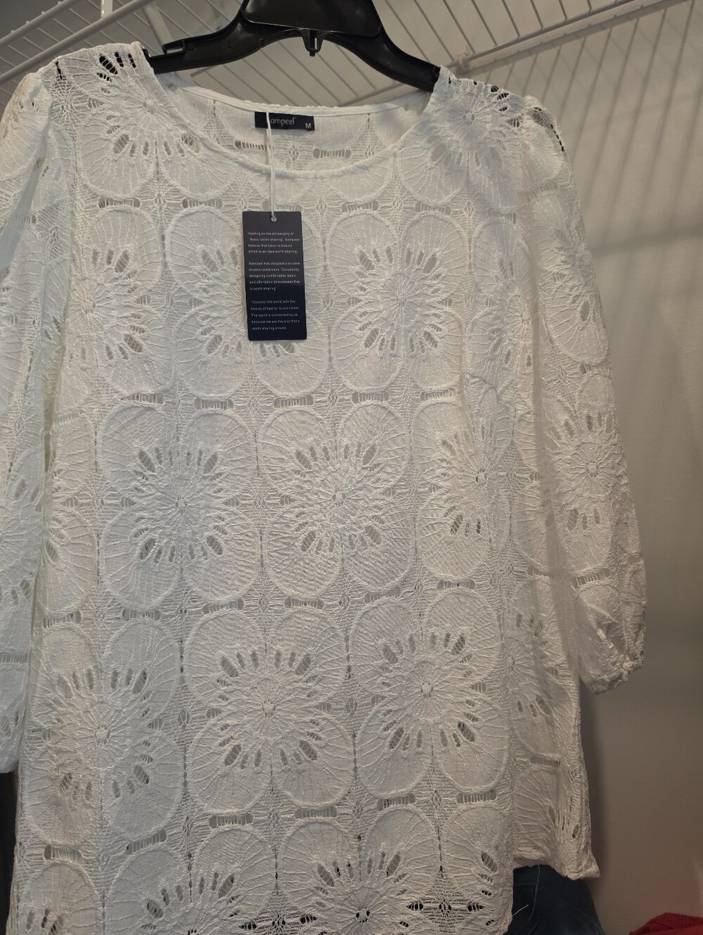 Crochet Lace White Women's Top - Elegant Feminine Style